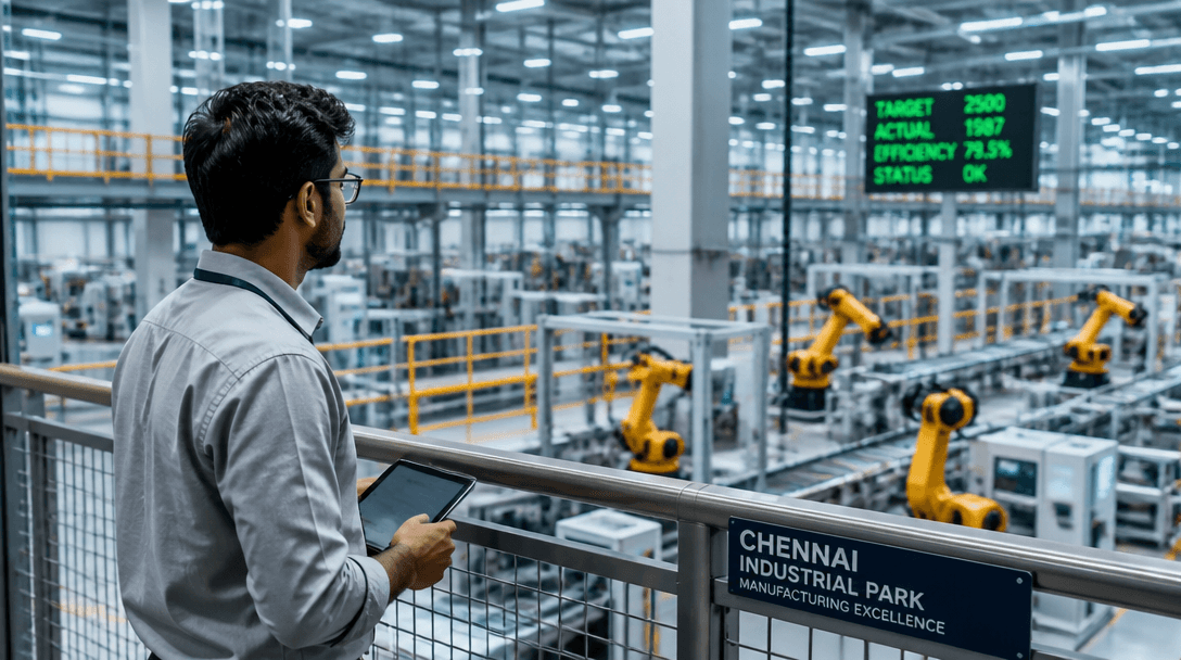 Inside a modern automobile assembly plant near Chennai