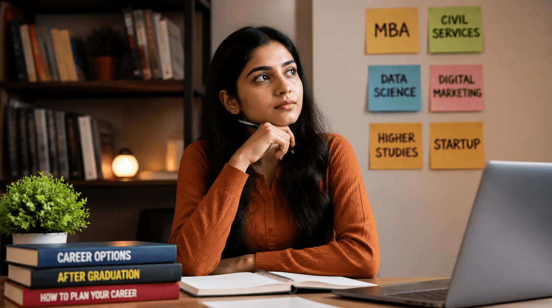 Person studying for competitive exams with books and notes at a desk